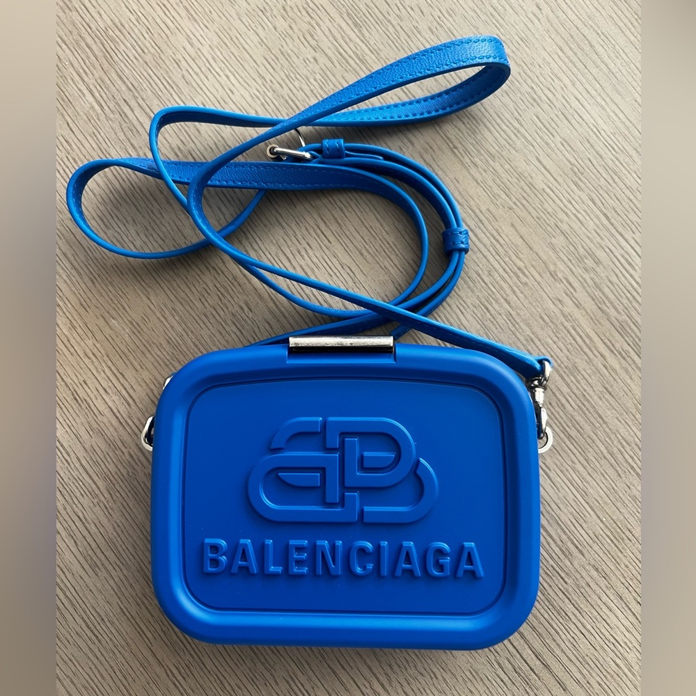 NWT Balenciaga Royal Blue Mini Lunch Box Hard Case ($600+ on other sites)